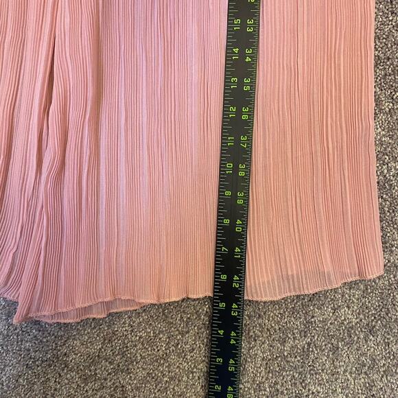 Zara Women's Palazzo Wide Leg Pants Pink Pull On Micro Pleated Size XS - NWT $59 - Picture 8 of 15